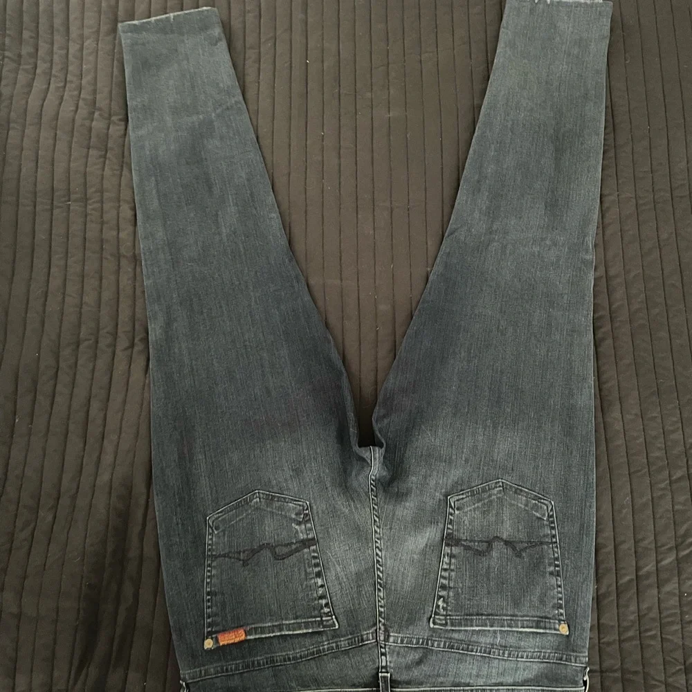 7 For All Mankind Josefina Skinny Boyfriend Jeans - Dark Blue - Picture 7 of 7